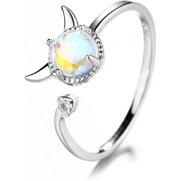 Cute Devil Adjustable Open Wrap Ring for Women Girls Silver Plated Artificial Moonstone Monster Statement Expandable Finger Rings Comfort Fit Christmas Halloween Party Jewelry GiftCute Devil Adjustable Open Wrap Ring for Women Girls Silver Plated Artificial Moonstone Monster Statement Expandable Finger Rings Comfort Fit Christmas Halloween Party Jewelry Gift