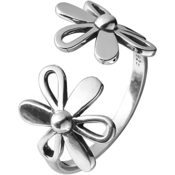 Daisy Flower 925 Sterling Silver Adjustable Open Ring for Women Girls Hypoallergenic Expandable Wedding Statement Finger Rings Comfort Fit Dainty Engagement Birthday Mothers Day Jewelry GiftDaisy Flower 925 Sterling Silver Adjustable Open Ring for Women Girls Hypoallergenic Expandable Wedding Statement Finger Rings Comfort Fit Dainty Engagement Birthday Mothers Day Jewelry Gift