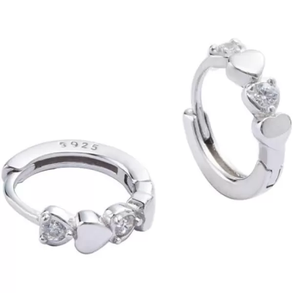 Double Love Heart Cubic Zirconia Sleeper Small Hoop Earrings Sterling Silver for Women Teen Girls Cartilage Tiny Cute CZ Huggie Hoops Hypoallergenic for Sensitive Ear Easter Mothers Day Jewelry Gifts for HerDouble Love Heart Cubic Zirconia Sleeper Small Hoop Earrings Sterling Silver for Women Teen Girls Cartilage Tiny Cute CZ Huggie Hoops Hypoallergenic for Sensitive Ear Easter Mothers Day Jewelry Gifts for Her