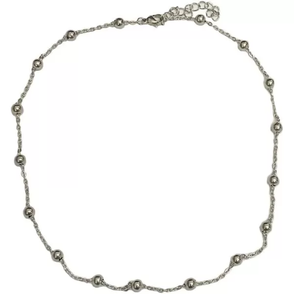 Dtja 5mm Ball Bead Necklace Stainless Steel Choker Pendant Necklaces for Women Girls Vintage Beaded Link Chain Adjustable Fashion Punk Simple Jewelry 1719 InchesDtja 5mm Ball Bead Necklace Stainless Steel Choker Pendant Necklaces for Women Girls Vintage Beaded Link Chain Adjustable Fashion Punk Simple Jewelry 1719 Inches