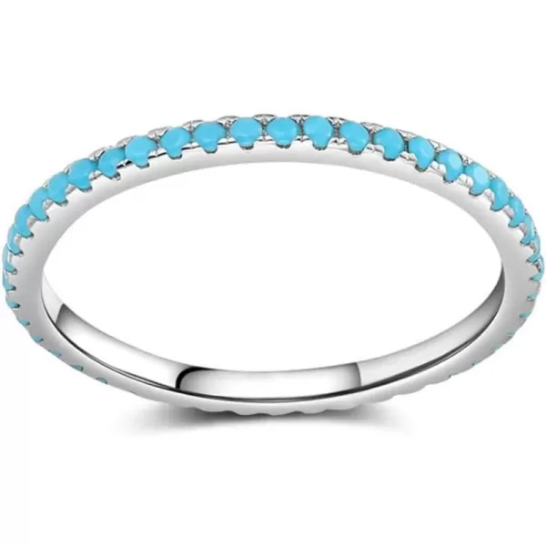 Dtja Turquoise Stackable Ring for Women Girls Boho Blue Stone Stacking Statement Knuckle Band Rings Comfort Fit Simple Retro Wedding Promise Christmas Birthday Jewelry Gift9