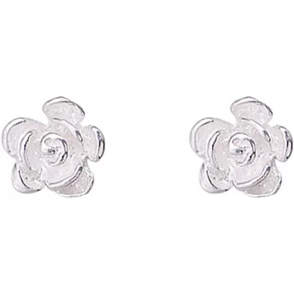 Dtja Unique Nose Rings Studs 22g Body Piercing Jewelry for Women Girls S925 Sterling Silver Tiny Rose Flower Ball Bead Labret Screw Micro Nose Stud Post Pin Hypoallgenic Personalized Jewelry4mm pair
