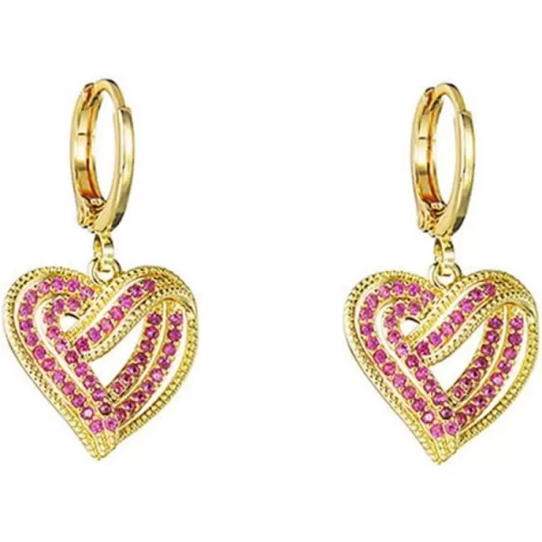 Elegant CZ Love Heart Dangle Small Hoop Earrings for Women Girls Hypoallergenic with Ruby Red Crystal Charms Drop Dangling Dainty Cute Wedding Valentine Anniversary Jewelry GiftsElegant CZ Love Heart Dangle Small Hoop Earrings for Women Girls Hypoallergenic with Ruby Red Crystal Charms Drop Dangling Dainty Cute Wedding Valentine Anniversary Jewelry Gifts