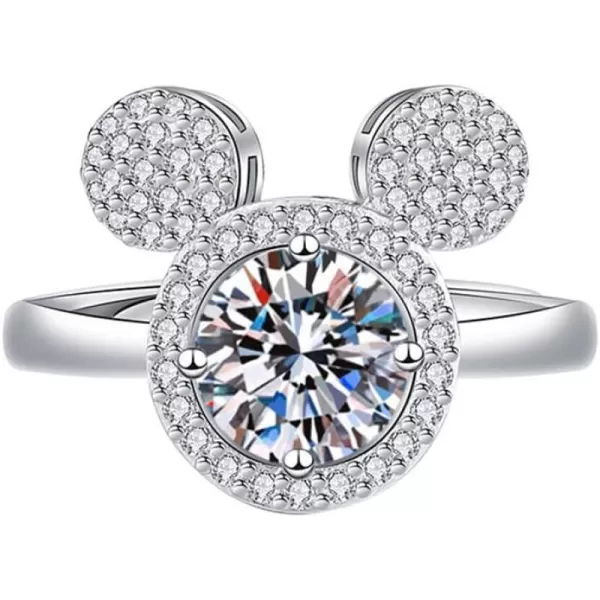 Halo CZ Mouse Statement Ring for Women Girls Silver Plated Cubic Zirconia Cute Mice Animal Promise Adjustable Expandable Finger Band Ring Comfort Fit Dainty Christmas Birthday Party Jewelry GiftHalo CZ Mouse Statement Ring for Women Girls Silver Plated Cubic Zirconia Cute Mice Animal Promise Adjustable Expandable Finger Band Ring Comfort Fit Dainty Christmas Birthday Party Jewelry Gift