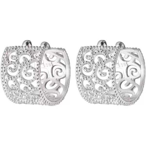 Huggies Filigree Open Hoop Cuff Wrap Earrings for Women Girls 925 Sterling Silver Cute Chunky Wide Texture Cartilage Adjustable Comfortable Fashion Wedding Birthday Christmas Jewelry Dainty GiftsHuggies Filigree Open Hoop Cuff Wrap Earrings for Women Girls 925 Sterling Silver Cute Chunky Wide Texture Cartilage Adjustable Comfortable Fashion Wedding Birthday Christmas Jewelry Dainty Gifts