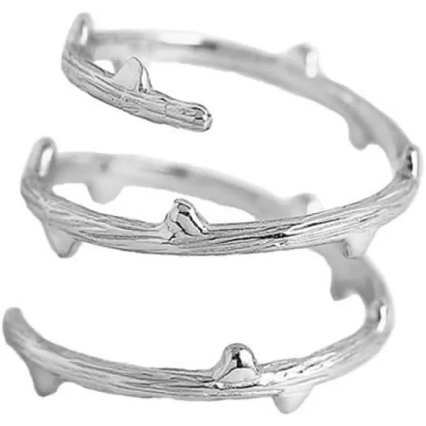 Layered Bamboo 925 Sterling Silver Ring for Women Girls Brushed Leaf Tree Branch Expandable Adjustable Open Finger Statement Stacking Rings Comfort Fit Fashion Christmas Thanksgiving Anniversary Jewelry Gift Size 69Layered Bamboo 925 Sterling Silver Ring for Women Girls Brushed Leaf Tree Branch Expandable Adjustable Open Finger Statement Stacking Rings Comfort Fit Fashion Christmas Thanksgiving Anniversary Jewelry Gift Size 69