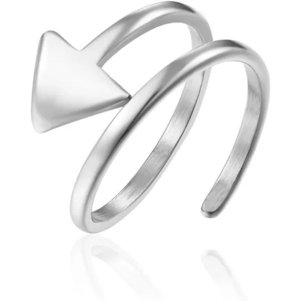 Love Arrow Open Adjustable Ring for Women Girls Stainless Steel Statement Stackable Silvery Polished Double Band Thumb Finger Rings Hypoallergenic Comfort Fit Size 78 Minimalist JewelryLove Arrow Open Adjustable Ring for Women Girls Stainless Steel Statement Stackable Silvery Polished Double Band Thumb Finger Rings Hypoallergenic Comfort Fit Size 78 Minimalist Jewelry