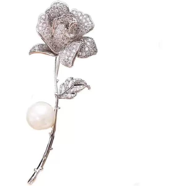 Rhinestone Flower Brooch Pin for Women Girls Fashion Dainty Crystal CZ Vintage Imitation Pearl Brooch Lapel Pin Dress Suit Accessories Jewelry Christmas Winter Birthday Holiday Unisex GiftsRhinestone Flower Brooch Pin for Women Girls Fashion Dainty Crystal CZ Vintage Imitation Pearl Brooch Lapel Pin Dress Suit Accessories Jewelry Christmas Winter Birthday Holiday Unisex Gifts