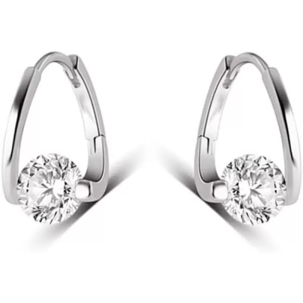 Round CZ Huggie Hoop Earrings for Women Girls 925 Sterling Silver Hypoallergenic Circle Cubic Zirconia Small Hoops Cartilage Fashion Dainty Birthday Wedding Jewelry Gifts for HerRound CZ Huggie Hoop Earrings for Women Girls 925 Sterling Silver Hypoallergenic Circle Cubic Zirconia Small Hoops Cartilage Fashion Dainty Birthday Wedding Jewelry Gifts for Her