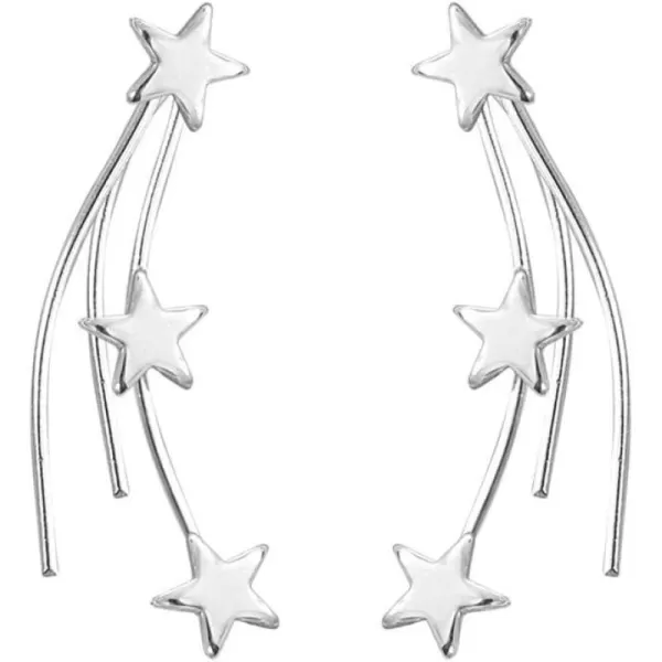 Shooting Stars Cuff Wrap Ear Crawler Climber Earrings for Women Girls 925 Sterling Silver Amazing Sweep Studs Hook Pin Tassel Threader Meteor Shower Hypoallergenic Fashion Personalized Cute JewelryShooting Stars Cuff Wrap Ear Crawler Climber Earrings for Women Girls 925 Sterling Silver Amazing Sweep Studs Hook Pin Tassel Threader Meteor Shower Hypoallergenic Fashion Personalized Cute Jewelry