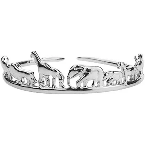 Sterling Silver Dinosaur Elephant Animal Migration Ring for Women Girls Best Friends Dragon Wildlife Family Expandable Knuckle Open Band Rings Adjustable Comfort Fit Unique Statement Jewelry GiftSterling Silver Dinosaur Elephant Animal Migration Ring for Women Girls Best Friends Dragon Wildlife Family Expandable Knuckle Open Band Rings Adjustable Comfort Fit Unique Statement Jewelry Gift