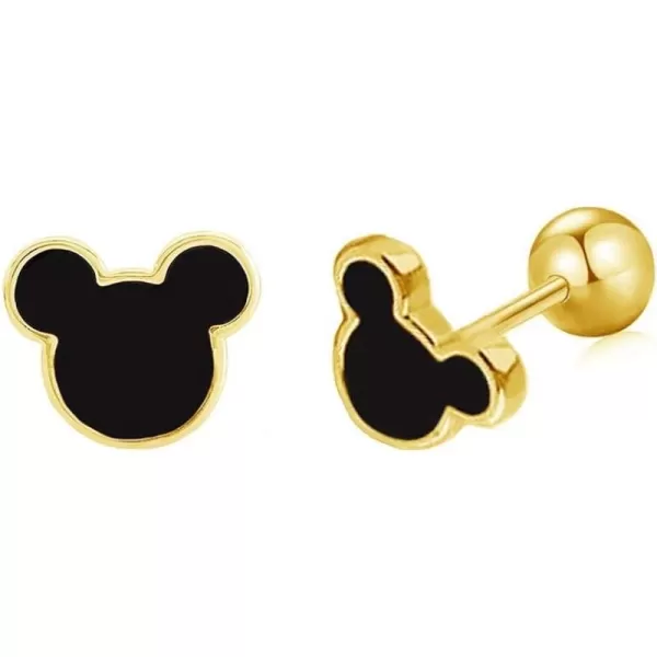 Tiny Black Mouse Earrings for Women Girls Sterling Silver Hypoallergenic 20G Barbell Small Screw Back Ball Piercing Studs Mice Silhouette Button Enameled Tragus PostTiny Black Mouse Earrings for Women Girls Sterling Silver Hypoallergenic 20G Barbell Small Screw Back Ball Piercing Studs Mice Silhouette Button Enameled Tragus Post