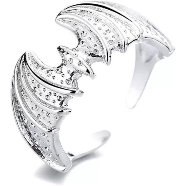 Vintage Bat Ring for Women Girls Men Silvery Hammered Halloween Statement Adjustable Expandable Animal Statement Open Band Rings Comfort Fit Retro Cosplay Party Holiday Jewelry GiftVintage Bat Ring for Women Girls Men Silvery Hammered Halloween Statement Adjustable Expandable Animal Statement Open Band Rings Comfort Fit Retro Cosplay Party Holiday Jewelry Gift