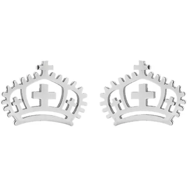 Vintage Crown Cross Stainless Steel Earrings for Women Girls Men Hypoallergenic Small Cute Button Studs Cartilage Tragus Post Fashion Punk Christmas Halloween Birthday Jewelry Gifts SilverVintage Crown Cross Stainless Steel Earrings for Women Girls Men Hypoallergenic Small Cute Button Studs Cartilage Tragus Post Fashion Punk Christmas Halloween Birthday Jewelry Gifts Silver