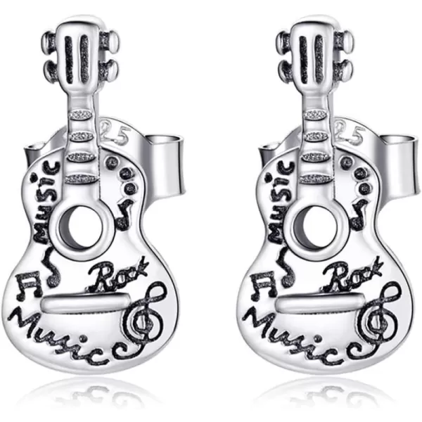 Vintage Music Guitar Earrings for Women Girls 925 Sterling Silver Hypoallergenic Small Cute Hollow Engraved Stud Cartilage Tragus Post Punk Rock and Roll Jewelry Gifts Birthday Christmas HolidayVintage Music Guitar Earrings for Women Girls 925 Sterling Silver Hypoallergenic Small Cute Hollow Engraved Stud Cartilage Tragus Post Punk Rock and Roll Jewelry Gifts Birthday Christmas Holiday