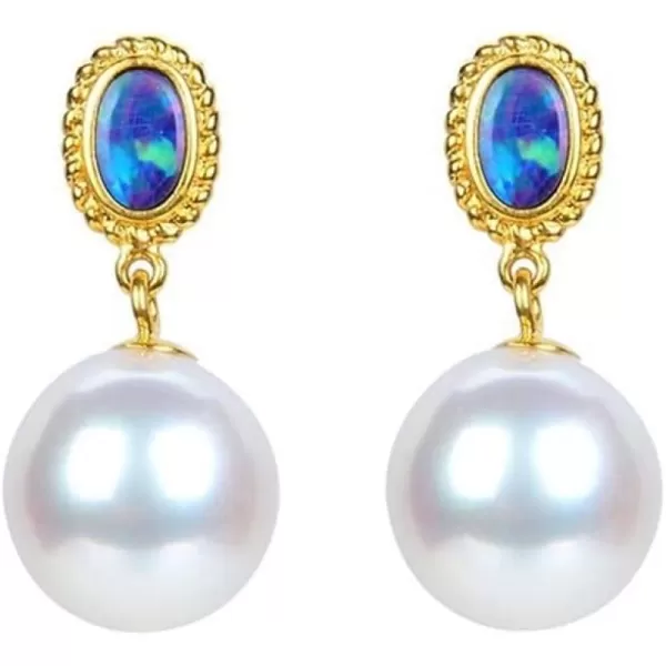 Vintage Opal Pearl Ball Dangle Earrings for Women Girls 925 Sterling Silver Hypoallergenic Imitation Pearls Blue Charms Drop Dangling Stud Dainty Jewelry Gifts for Her 14K Gold PlatedVintage Opal Pearl Ball Dangle Earrings for Women Girls 925 Sterling Silver Hypoallergenic Imitation Pearls Blue Charms Drop Dangling Stud Dainty Jewelry Gifts for Her 14K Gold Plated