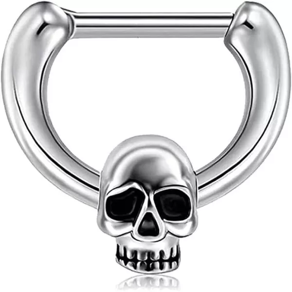 Vintage Skull 16G Stainless Steel Piercing Nose Ring Septum Hinged Segment Daith Small Hoop for Women Girls Tiny Cartilage Conch Tragus Stud Earring 5mm Hypoallergenic Body Pierced Jewelry 1 PCSVintage Skull 16G Stainless Steel Piercing Nose Ring Septum Hinged Segment Daith Small Hoop for Women Girls Tiny Cartilage Conch Tragus Stud Earring 5mm Hypoallergenic Body Pierced Jewelry 1 PCS