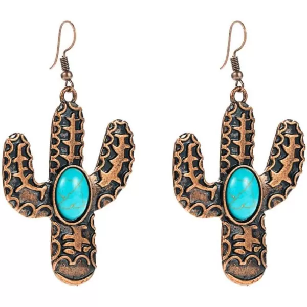 Vintage Turquoise Cactus Dangle Earrings for Women Girls Texture Plant Blue Birthstone Long Charms Statement Drop Dangling Hook Stud Boho Retro Lightweight Birthday Holiday Jewelry GiftsVintage Turquoise Cactus Dangle Earrings for Women Girls Texture Plant Blue Birthstone Long Charms Statement Drop Dangling Hook Stud Boho Retro Lightweight Birthday Holiday Jewelry Gifts
