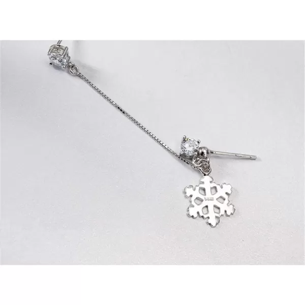 1 PC of CZ Snowflake Double Piercing Tassel Chain Drop Dangle Ball Bead Stud Earring for Women Girls S925 Sterling Silver Crystal 2 Hole Helix Cartilage Post Pin Jewerly Cute Dainty Christmas Gifts1 PC of CZ Snowflake Double Piercing Tassel Chain Drop Dangle Ball Bead Stud Earring for Women Girls S925 Sterling Silver Crystal 2 Hole Helix Cartilage Post Pin Jewerly Cute Dainty Christmas Gifts