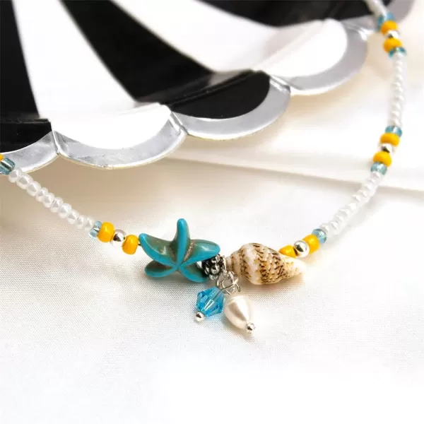 2 PCS Cute Starfish Conch Shell Anklet Set for Women Girls Faux Pearl Beaded Colorful Seeds Charm Foot Chain Bracelet Adjustable Nickel Free Birthday Seabeach Vacation Jewelry2 PCS Cute Starfish Conch Shell Anklet Set for Women Girls Faux Pearl Beaded Colorful Seeds Charm Foot Chain Bracelet Adjustable Nickel Free Birthday Seabeach Vacation Jewelry