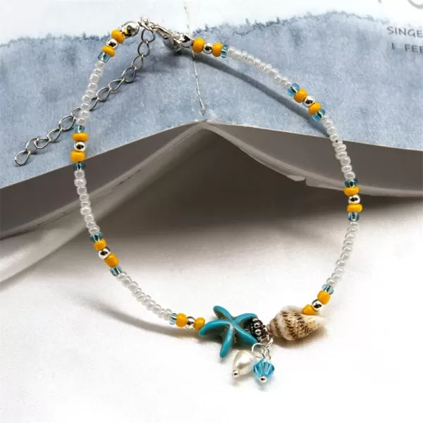 2 PCS Cute Starfish Conch Shell Anklet Set for Women Girls Faux Pearl Beaded Colorful Seeds Charm Foot Chain Bracelet Adjustable Nickel Free Birthday Seabeach Vacation Jewelry2 PCS Cute Starfish Conch Shell Anklet Set for Women Girls Faux Pearl Beaded Colorful Seeds Charm Foot Chain Bracelet Adjustable Nickel Free Birthday Seabeach Vacation Jewelry