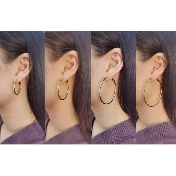 4 Pairs Minimalist Big Hoop Earrings Set for Women Girls Stainless Steel Hypoallergenic Geometric Big Large Huggie Hoops Dangle Loop Earring Fashion Punk Jewelry Sensitive Ears 3456mm Gold4 Pairs Minimalist Big Hoop Earrings Set for Women Girls Stainless Steel Hypoallergenic Geometric Big Large Huggie Hoops Dangle Loop Earring Fashion Punk Jewelry Sensitive Ears 3456mm Gold