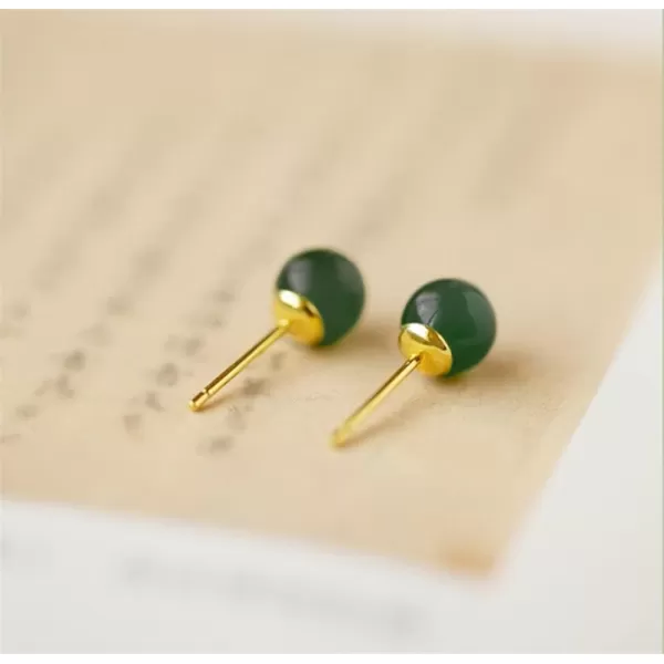 8mm Jade Ball Stud Earrings for Women Girls 925 Sterling Silver Gold Plated Hypoallergenic Minimalist Round Green Stone Studs Post Piercing Unique Birthday Wedding Christmas Jewelry Dainty Gifts8mm Jade Ball Stud Earrings for Women Girls 925 Sterling Silver Gold Plated Hypoallergenic Minimalist Round Green Stone Studs Post Piercing Unique Birthday Wedding Christmas Jewelry Dainty Gifts
