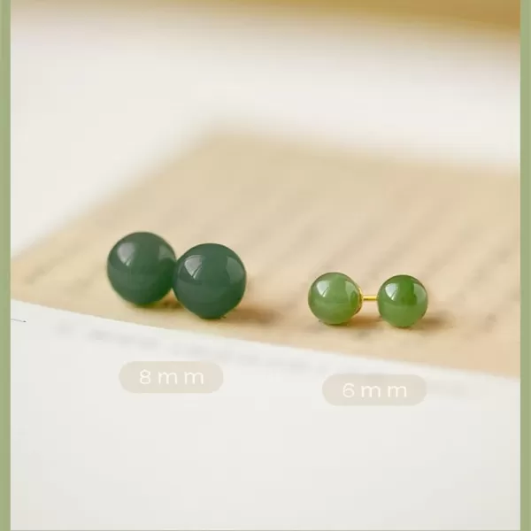 8mm Jade Ball Stud Earrings for Women Girls 925 Sterling Silver Gold Plated Hypoallergenic Minimalist Round Green Stone Studs Post Piercing Unique Birthday Wedding Christmas Jewelry Dainty Gifts8mm Jade Ball Stud Earrings for Women Girls 925 Sterling Silver Gold Plated Hypoallergenic Minimalist Round Green Stone Studs Post Piercing Unique Birthday Wedding Christmas Jewelry Dainty Gifts