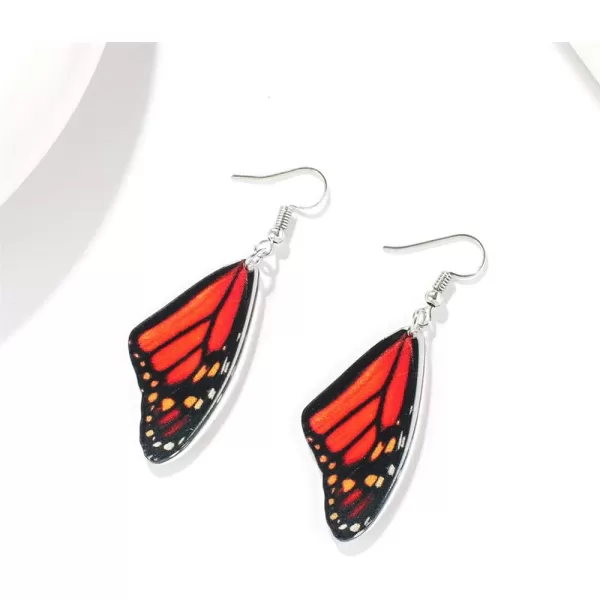 Acrylic Monarch Butterfly Wing Earrings for Women Girls Lightweight Colored Resin Danaus Plexippus Hindwing Statement Drop Dangle Hook Stud Dainty Cute Birthday Anniversary Party Jewelry 2 Black OrangeAcrylic Monarch Butterfly Wing Earrings for Women Girls Lightweight Colored Resin Danaus Plexippus Hindwing Statement Drop Dangle Hook Stud Dainty Cute Birthday Anniversary Party Jewelry 2 Black Orange