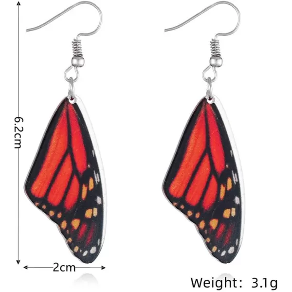 Acrylic Monarch Butterfly Wing Earrings for Women Girls Lightweight Colored Resin Danaus Plexippus Hindwing Statement Drop Dangle Hook Stud Dainty Cute Birthday Anniversary Party Jewelry 2 Black OrangeAcrylic Monarch Butterfly Wing Earrings for Women Girls Lightweight Colored Resin Danaus Plexippus Hindwing Statement Drop Dangle Hook Stud Dainty Cute Birthday Anniversary Party Jewelry 2 Black Orange