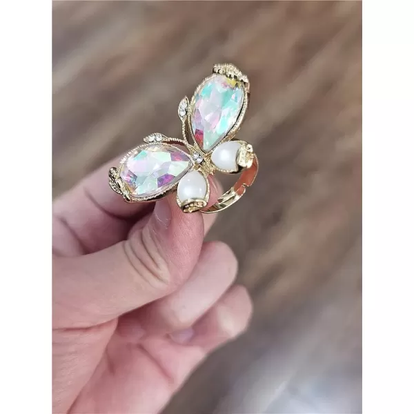 Big Butterfly Statement Ring for Women Girls Gold Antique Mosaic Crystal CZ Wedding Engagement Expandable Open Wrap Finger Rings Adjustable Comfort Fit Boho Indian Bollywood Style Exaggerated Y2K JewelryBig Butterfly Statement Ring for Women Girls Gold Antique Mosaic Crystal CZ Wedding Engagement Expandable Open Wrap Finger Rings Adjustable Comfort Fit Boho Indian Bollywood Style Exaggerated Y2K Jewelry