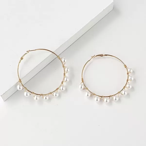 Big Pearl Large Loop Hoop Earrings for Women Girls Gold Plated Faux Pearls Drop Dangle Huggie Hoops Earring Elegant JewelryBig Pearl Large Loop Hoop Earrings for Women Girls Gold Plated Faux Pearls Drop Dangle Huggie Hoops Earring Elegant Jewelry