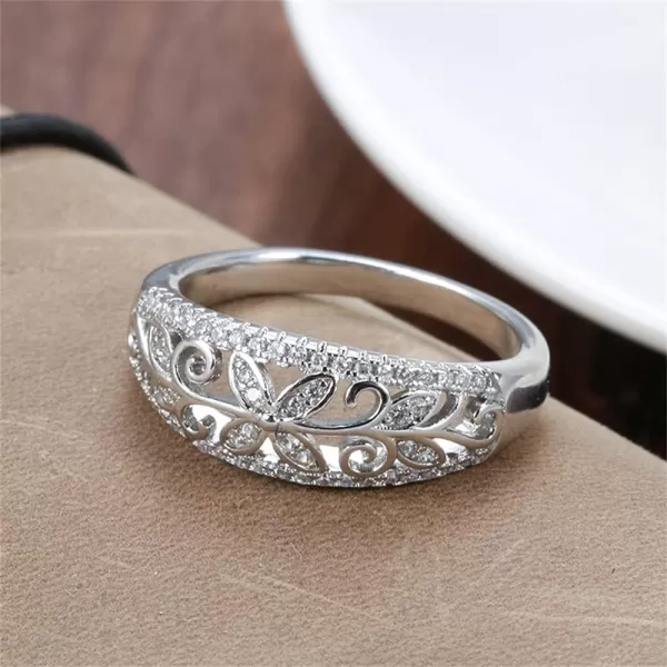 CZ Clover Leaf Statement Ring for Women Girls Crystal Promise Engagement Filigree Flower Rings Comfort Fit Elegant Wedding Birthday Christmas Valentines Jewelry Gifts Size 8CZ Clover Leaf Statement Ring for Women Girls Crystal Promise Engagement Filigree Flower Rings Comfort Fit Elegant Wedding Birthday Christmas Valentines Jewelry Gifts Size 8