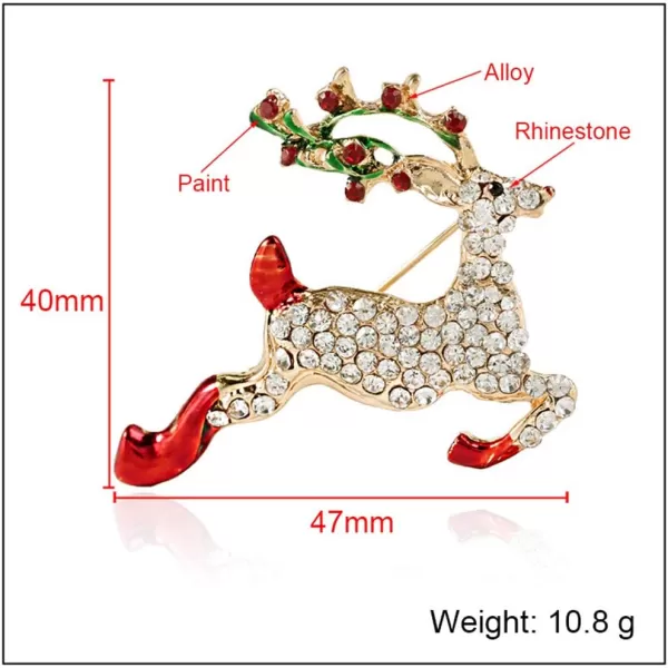 CZ Deer Brooches for Women Girls Fashion Red Ruby Rhinestone Crystal Brooch Pin Corsage for Crafts Bouquets Dainty Cute Animal Lapel Pins Dress Asscessories Jewelry Winter Party Christmas GiftsCZ Deer Brooches for Women Girls Fashion Red Ruby Rhinestone Crystal Brooch Pin Corsage for Crafts Bouquets Dainty Cute Animal Lapel Pins Dress Asscessories Jewelry Winter Party Christmas Gifts