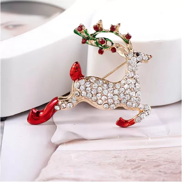 CZ Deer Brooches for Women Girls Fashion Red Ruby Rhinestone Crystal Brooch Pin Corsage for Crafts Bouquets Dainty Cute Animal Lapel Pins Dress Asscessories Jewelry Winter Party Christmas GiftsCZ Deer Brooches for Women Girls Fashion Red Ruby Rhinestone Crystal Brooch Pin Corsage for Crafts Bouquets Dainty Cute Animal Lapel Pins Dress Asscessories Jewelry Winter Party Christmas Gifts