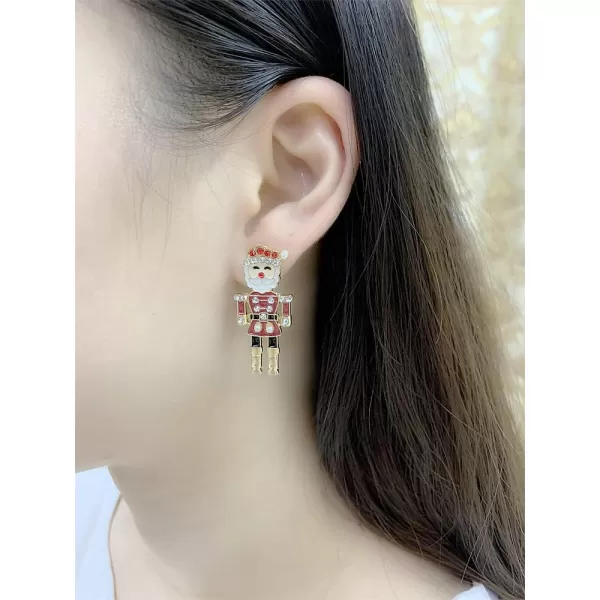 CZ Santa Claus Stud Earrings for Women Girls Gold Plated Red Clear Cubic Zirconia Enamel Shell Pearl Piercing Earring Dainty Cute Christmas Festival Jewelry GiftsCZ Santa Claus Stud Earrings for Women Girls Gold Plated Red Clear Cubic Zirconia Enamel Shell Pearl Piercing Earring Dainty Cute Christmas Festival Jewelry Gifts
