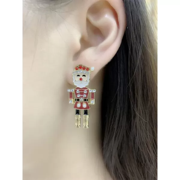 CZ Santa Claus Stud Earrings for Women Girls Gold Plated Red Clear Cubic Zirconia Enamel Shell Pearl Piercing Earring Dainty Cute Christmas Festival Jewelry GiftsCZ Santa Claus Stud Earrings for Women Girls Gold Plated Red Clear Cubic Zirconia Enamel Shell Pearl Piercing Earring Dainty Cute Christmas Festival Jewelry Gifts