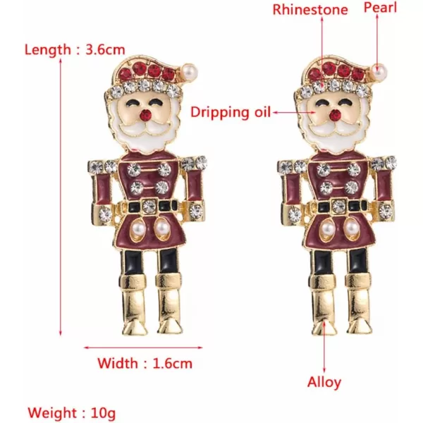 CZ Santa Claus Stud Earrings for Women Girls Gold Plated Red Clear Cubic Zirconia Enamel Shell Pearl Piercing Earring Dainty Cute Christmas Festival Jewelry GiftsCZ Santa Claus Stud Earrings for Women Girls Gold Plated Red Clear Cubic Zirconia Enamel Shell Pearl Piercing Earring Dainty Cute Christmas Festival Jewelry Gifts