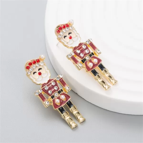 CZ Santa Claus Stud Earrings for Women Girls Gold Plated Red Clear Cubic Zirconia Enamel Shell Pearl Piercing Earring Dainty Cute Christmas Festival Jewelry GiftsCZ Santa Claus Stud Earrings for Women Girls Gold Plated Red Clear Cubic Zirconia Enamel Shell Pearl Piercing Earring Dainty Cute Christmas Festival Jewelry Gifts