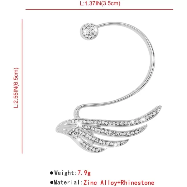 Dainty CZ Wing Cuff Wrap Earrings for Women Girls Cubic Zirconia Hypoallergenic No Piercing Ear Flying Angel Wings Wedding Birthday Valentine Jewelry Gift 1 PieceDainty CZ Wing Cuff Wrap Earrings for Women Girls Cubic Zirconia Hypoallergenic No Piercing Ear Flying Angel Wings Wedding Birthday Valentine Jewelry Gift 1 Piece