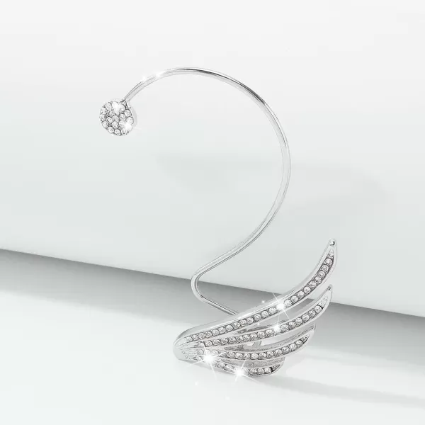 Dainty CZ Wing Cuff Wrap Earrings for Women Girls Cubic Zirconia Hypoallergenic No Piercing Ear Flying Angel Wings Wedding Birthday Valentine Jewelry Gift 1 PieceDainty CZ Wing Cuff Wrap Earrings for Women Girls Cubic Zirconia Hypoallergenic No Piercing Ear Flying Angel Wings Wedding Birthday Valentine Jewelry Gift 1 Piece