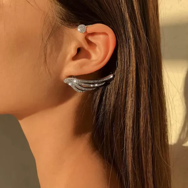 Dainty CZ Wing Cuff Wrap Earrings for Women Girls Cubic Zirconia Hypoallergenic No Piercing Ear Flying Angel Wings Wedding Birthday Valentine Jewelry Gift 1 PieceDainty CZ Wing Cuff Wrap Earrings for Women Girls Cubic Zirconia Hypoallergenic No Piercing Ear Flying Angel Wings Wedding Birthday Valentine Jewelry Gift 1 Piece
