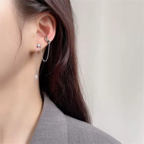 Dainty Ear Cuff Crawler Climber Earring for Women Girls 925 Sterling Silver No Piercing Wrap Chain Drop Dangle Small Cartilage Open Hoop CZ Teardrop Clip Tassel Dangling Hypoallergenic Earrings 1 PCDainty Ear Cuff Crawler Climber Earring for Women Girls 925 Sterling Silver No Piercing Wrap Chain Drop Dangle Small Cartilage Open Hoop CZ Teardrop Clip Tassel Dangling Hypoallergenic Earrings 1 PC