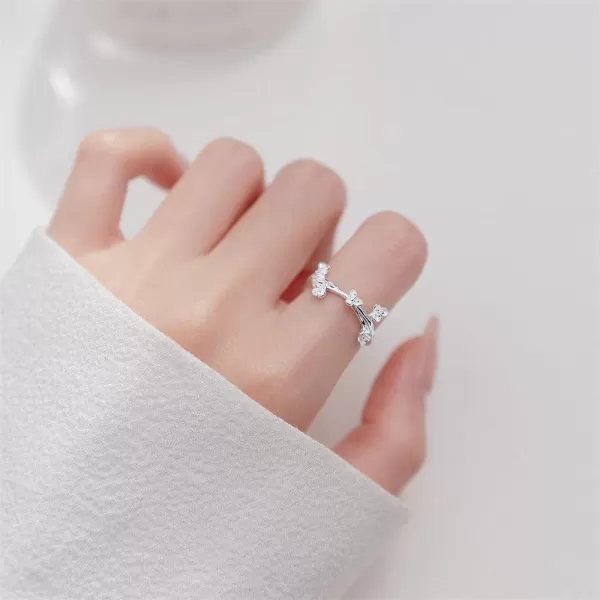 Dainty Flower Spray 925 Sterling Silver Adjustable Open Ring for Women Girls Expandable Twisted Plum Bloosom Branch Statement Finger Rings Comfort Fit Cute Birthday Anniversary Jewelry Gifts Size 69Dainty Flower Spray 925 Sterling Silver Adjustable Open Ring for Women Girls Expandable Twisted Plum Bloosom Branch Statement Finger Rings Comfort Fit Cute Birthday Anniversary Jewelry Gifts Size 69
