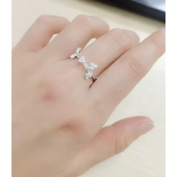Dainty Flower Spray 925 Sterling Silver Adjustable Open Ring for Women Girls Expandable Twisted Plum Bloosom Branch Statement Finger Rings Comfort Fit Cute Birthday Anniversary Jewelry Gifts Size 69Dainty Flower Spray 925 Sterling Silver Adjustable Open Ring for Women Girls Expandable Twisted Plum Bloosom Branch Statement Finger Rings Comfort Fit Cute Birthday Anniversary Jewelry Gifts Size 69
