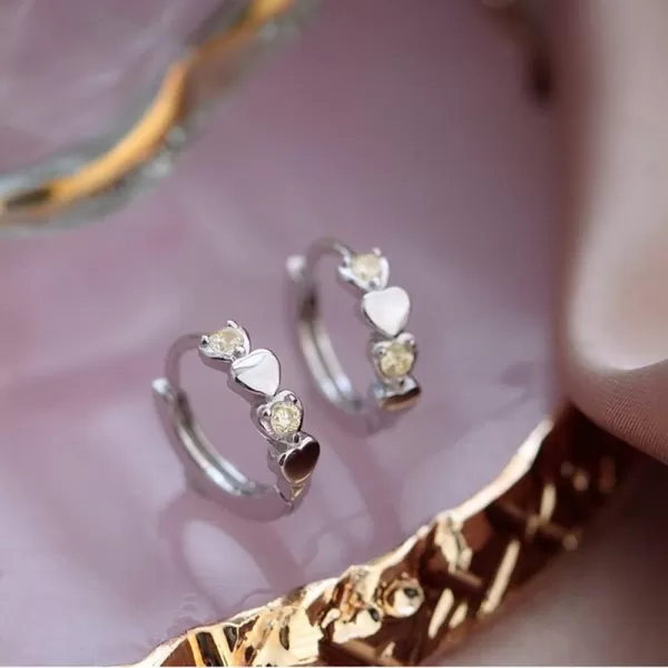 Double Love Heart Cubic Zirconia Sleeper Small Hoop Earrings for Women Teen Girls Sterling Silver Cartilage Tiny Cute Huggie Hoops Hypoallergenic for Sensitive Ear Light Yellow CZDouble Love Heart Cubic Zirconia Sleeper Small Hoop Earrings for Women Teen Girls Sterling Silver Cartilage Tiny Cute Huggie Hoops Hypoallergenic for Sensitive Ear Light Yellow CZ
