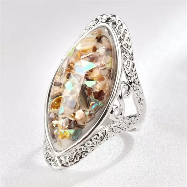 Dtja 2 Pcs Boho Teardrop Confetti Statement Rings Set for Women Girls Couples Silver Plated Big Filigree Shell Pearl Band Ring Comfort Fit Vintage Bohemian Ethnic Bollywood Jewelry Size 8Dtja 2 Pcs Boho Teardrop Confetti Statement Rings Set for Women Girls Couples Silver Plated Big Filigree Shell Pearl Band Ring Comfort Fit Vintage Bohemian Ethnic Bollywood Jewelry Size 8