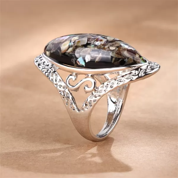 Dtja 2 Pcs Boho Teardrop Confetti Statement Rings Set for Women Girls Couples Silver Plated Big Filigree Shell Pearl Band Ring Comfort Fit Vintage Bohemian Ethnic Bollywood Jewelry Size 8Dtja 2 Pcs Boho Teardrop Confetti Statement Rings Set for Women Girls Couples Silver Plated Big Filigree Shell Pearl Band Ring Comfort Fit Vintage Bohemian Ethnic Bollywood Jewelry Size 8
