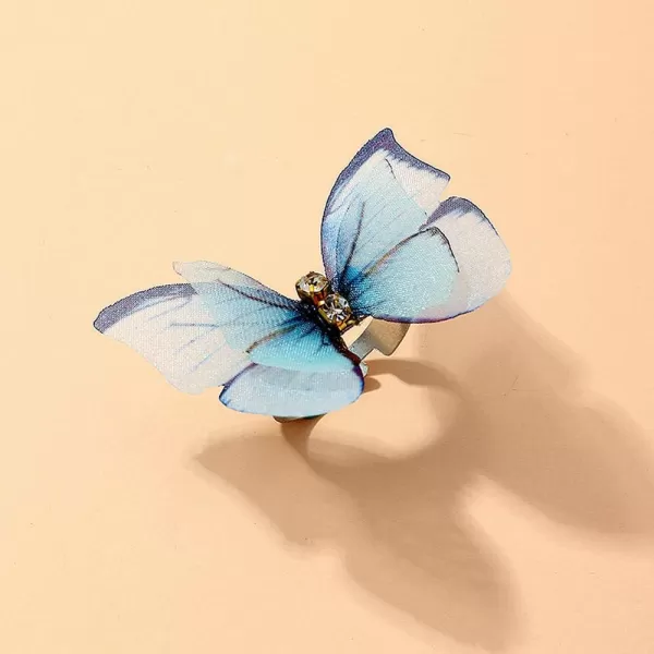 Dtja CZ Chiffon Butterfly Statement Ring for Women Girls Silver Tone Expandanble Adjustable Blue Wings Open Wrap Rings Comfort Fit Vintage Wedding Engagement Valentine Party JewelryDtja CZ Chiffon Butterfly Statement Ring for Women Girls Silver Tone Expandanble Adjustable Blue Wings Open Wrap Rings Comfort Fit Vintage Wedding Engagement Valentine Party Jewelry