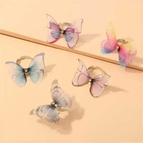 Dtja CZ Chiffon Butterfly Statement Ring for Women Girls Silver Tone Expandanble Adjustable Blue Wings Open Wrap Rings Comfort Fit Vintage Wedding Engagement Valentine Party JewelryDtja CZ Chiffon Butterfly Statement Ring for Women Girls Silver Tone Expandanble Adjustable Blue Wings Open Wrap Rings Comfort Fit Vintage Wedding Engagement Valentine Party Jewelry